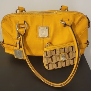 Tagnanello Yellow Genuine Leather Bag w/ wrislet!